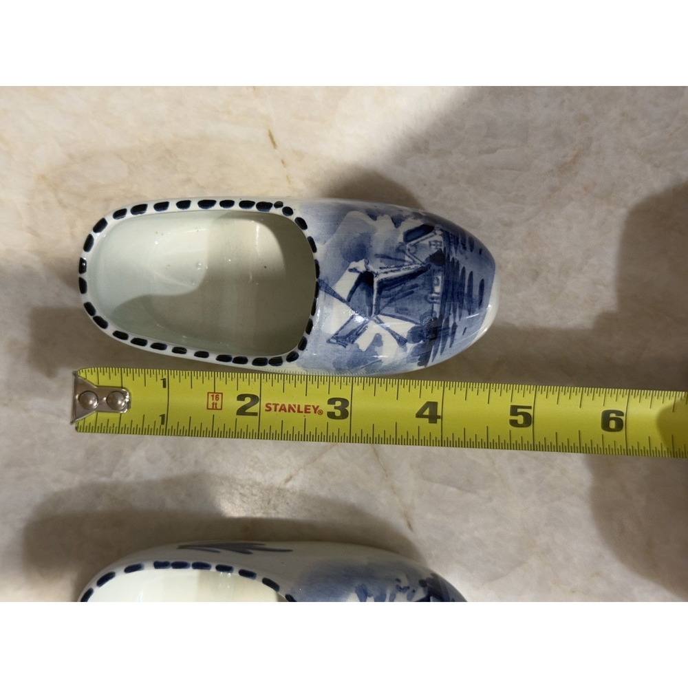 Delft Blue Miniature Windmill Porcelain Clogs Vintage Shoes Collectibles Holland - Picture 5 of 5